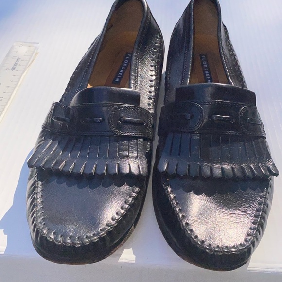 ♦️ FLORSHEIM Men's  Shoes Leather India  Moc Toe Loafer no Tassel Size 8 1/2 D - Picture 2 of 6